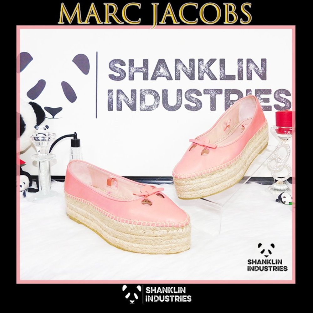 🤍🐼MARC JACOBS🐼🤍The Mouse Espadrilles Platform w/ Detachable Laces SZ 38 US 8